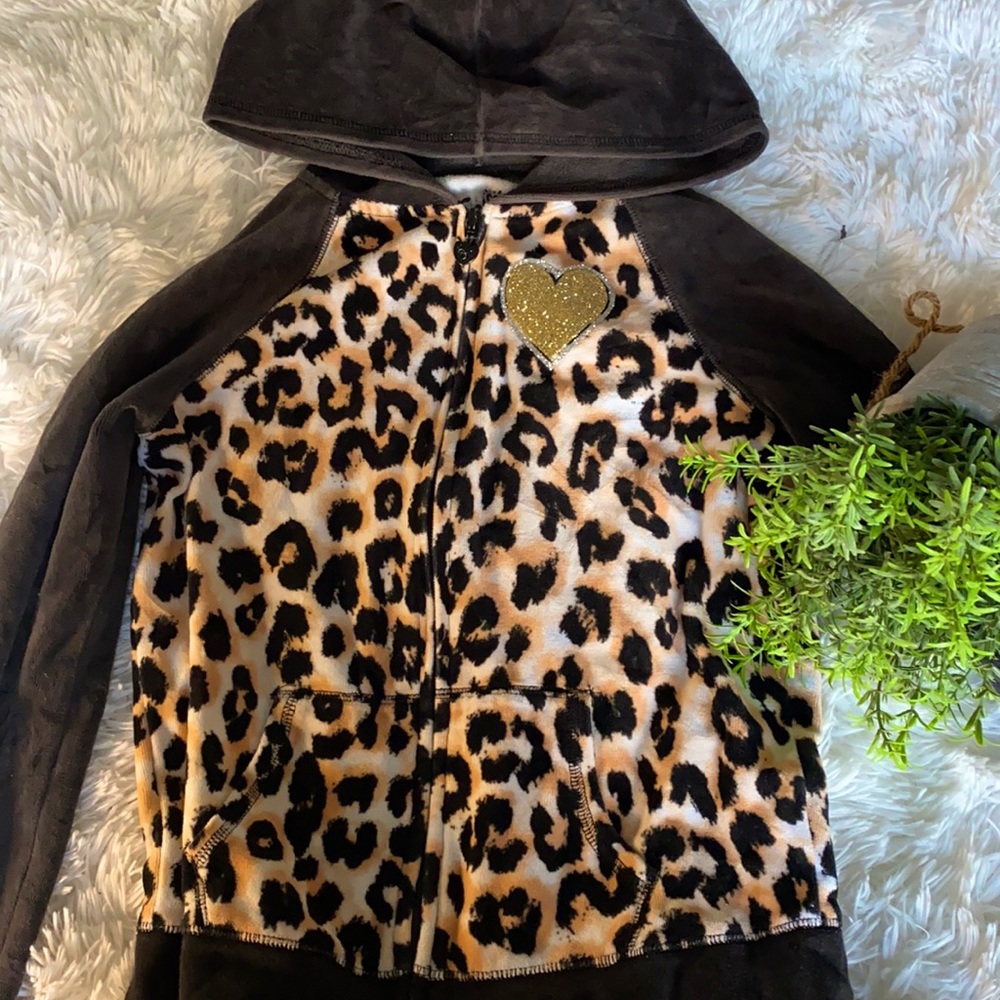 Cheetah print, JUSTICE, heart, brown